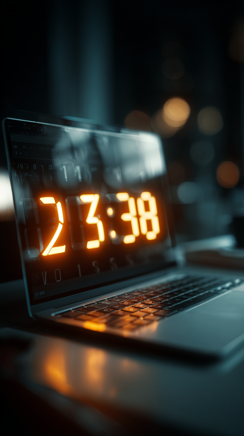 u9338853565_Laptop_on_desk_with_glowing_digital_countdown_tim_f7c46962-1587-4559-b32e-2557083b8d6a_0
